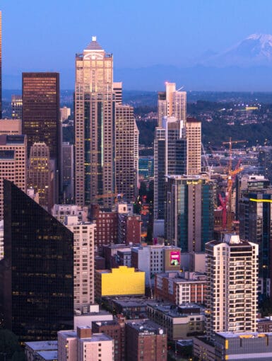 Downtown Seattle from the space needle.