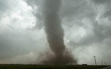 Tornado rips through the northwest side of Mangum, OK on May 20, 2019.