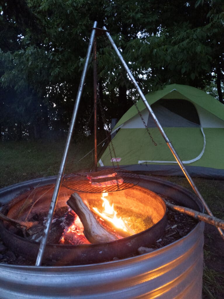 Camping on the shore of Lake Superior in the Porcupine Mountains