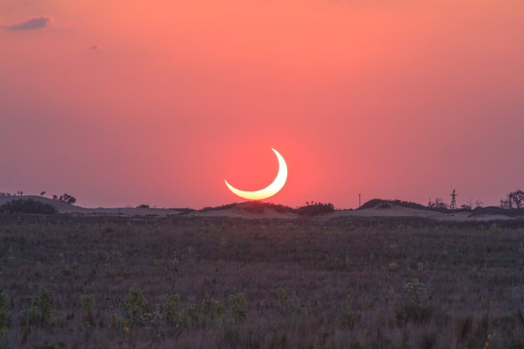 Crescent Sun Setting