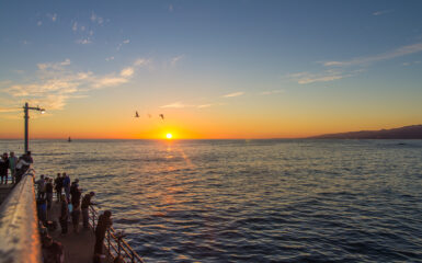 Sunset into the pacific ocean