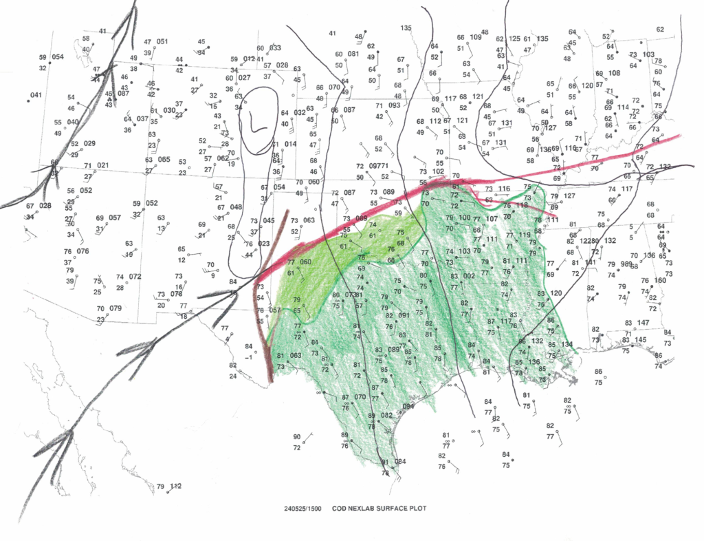 May 25, 2024 - 15z/10am CDT Surface Analysis