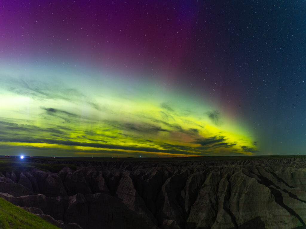 Auroras over the Badlands