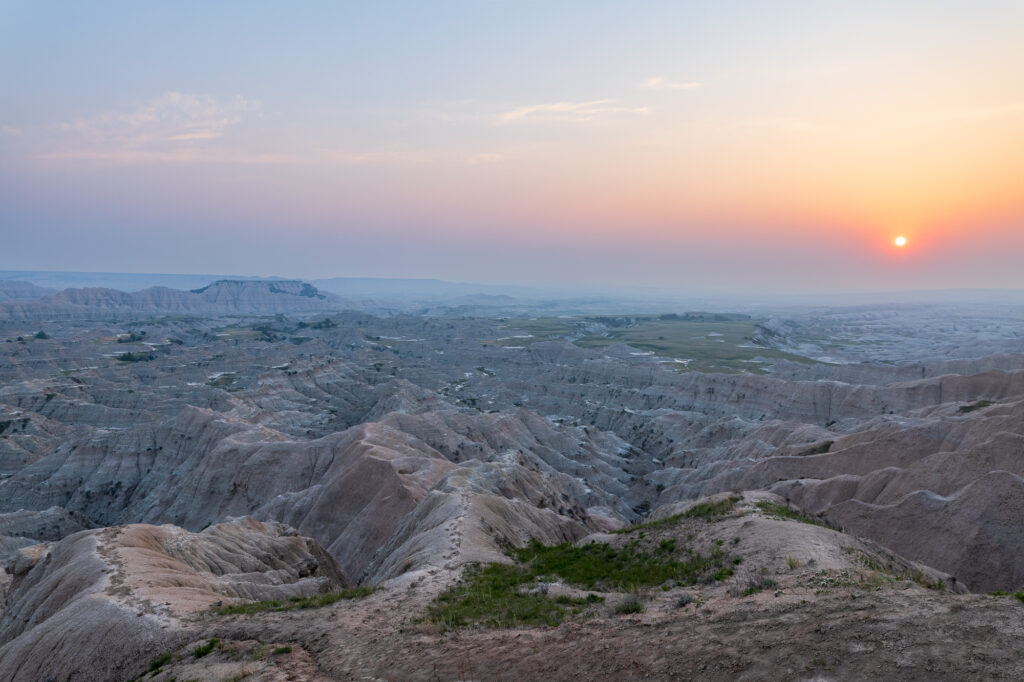 Sunset over Badlands from the Hay Butte overlook