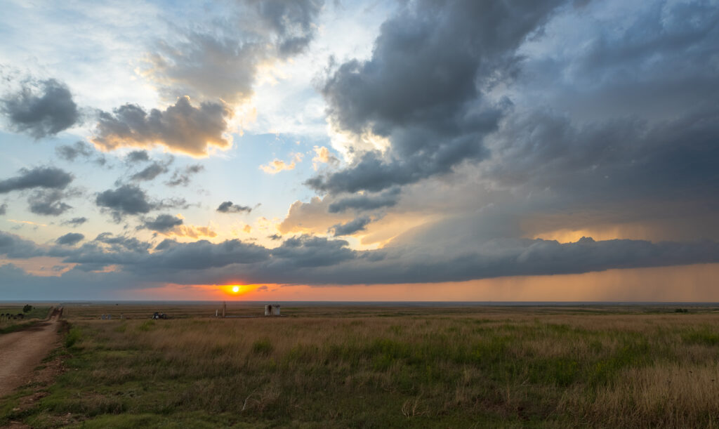 A sunset behind a LP Supercell in the Texas Panhandle