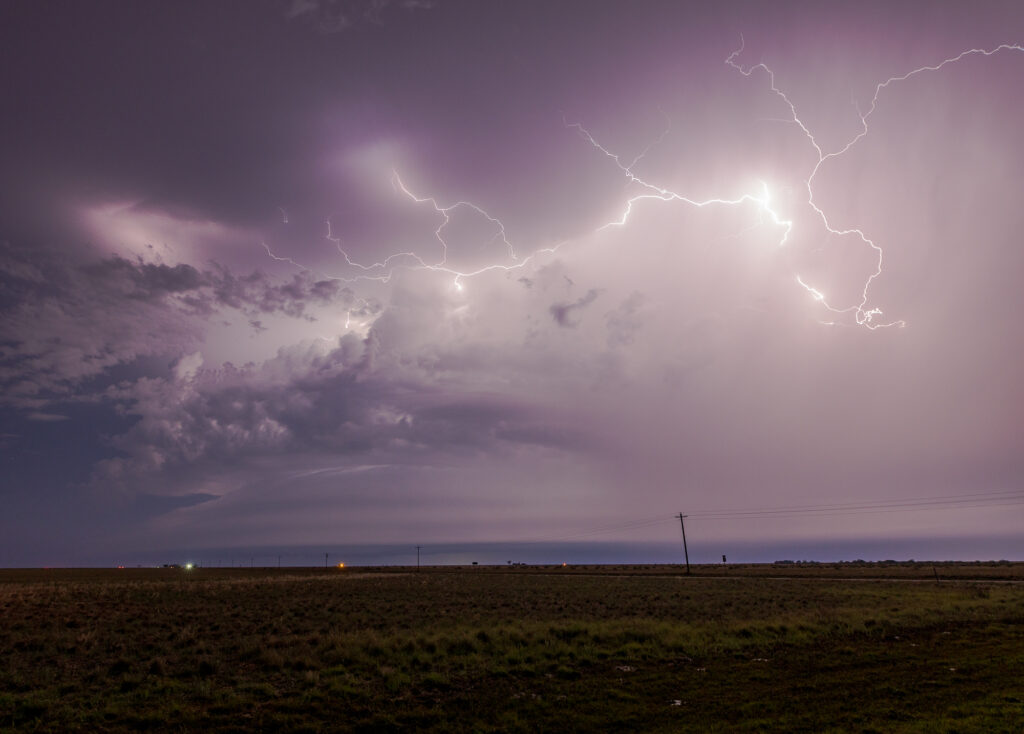 Lightning and Shelf Cloud near the Texas/New Mexico border