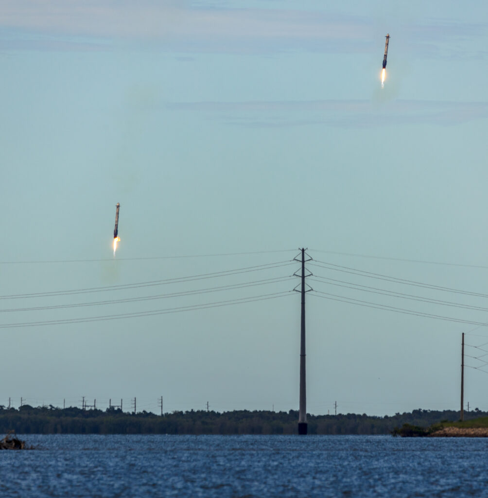 Simultaneous Falcon 9 Booster Landing