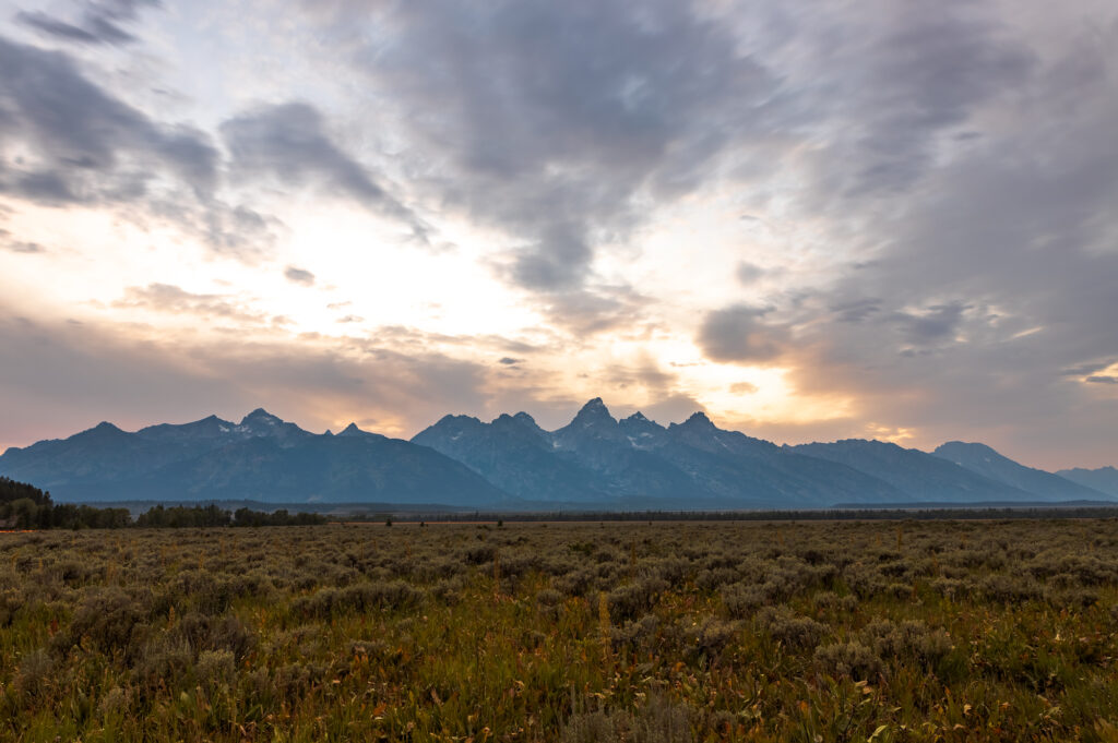 Sunset over the Tetons